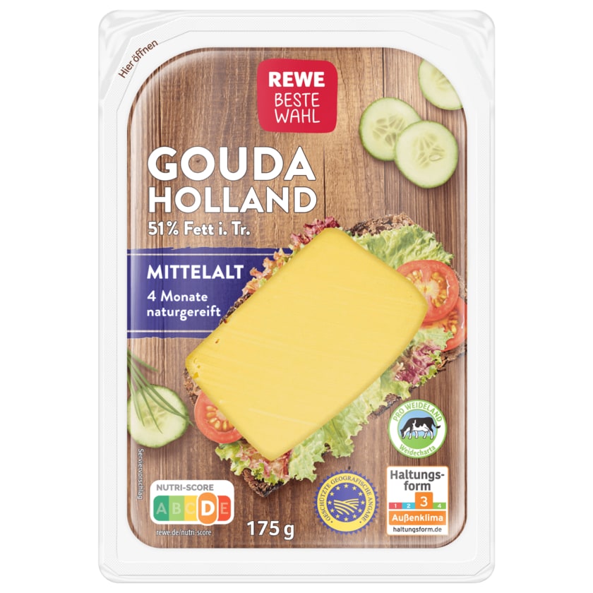 REWE Beste Wahl Gouda Holland 51% Fett i. Tr. 175g